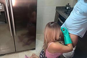 hey, my stepdaughter fucks the guy in the store while her stepmother takes a shower