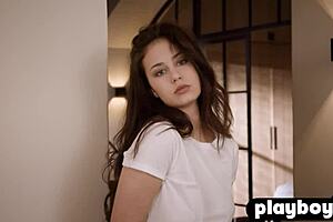 Busty Teen Sophie Limma Posing And Striptease Exposing Body