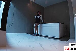 i watch my asian teen girlfriend give me a hardcore footjob