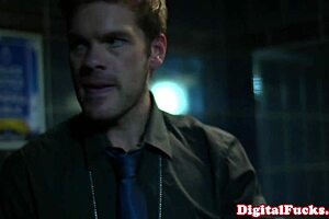 Blonde Big-Titted Babe Getting Throat Slammed in Wild Roleplay Action