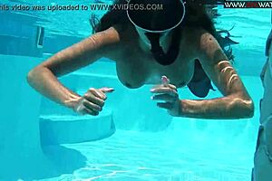 Diana Kalgotkina Swims Naked In Outdoor Pool