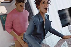 the curvy boss gets fucked on her desk by the big dick janitor in the office.