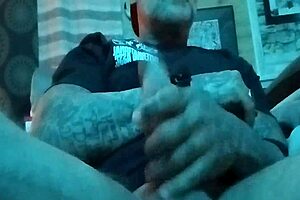 Jack Hammer masturbating with big cock?