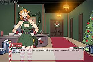 Naughty Elf Surprises Sexy Santa Wife in Xmas Game
