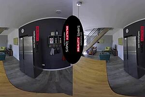 Realitylovers - Hairy teen gets her pussy holes drilled in VR