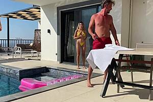 backstage look at amateur couple's outdoor funny passion moments