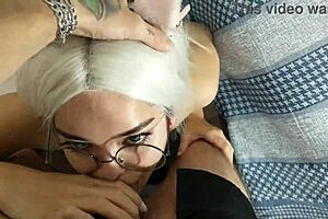 White Wolf Surprises White Moon with Intense Blowjob and Facial Cumshot