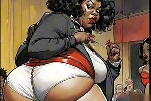 Beautiful women with curvaceous bodies in animated comic strips