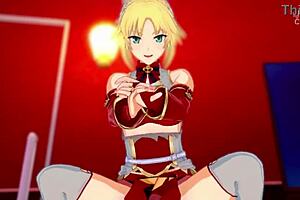 mordred from fate apocrypha masturbates you and lets you cum inside, so hot!