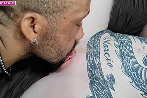 My friend called me to watch me having fun with my pussy and he got too much excitement and fell on it