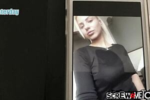 Big tits blonde gets a lot of cock and cum