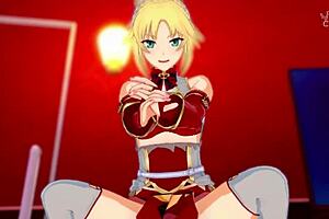 mordred from fate apocrypha masturbates you and lets you cum inside, so hot!