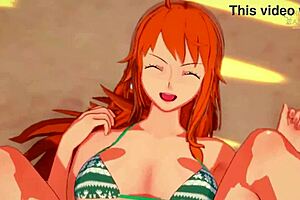 nami's horny and begging you to peel off her tight jeans for doggystyle action 😈