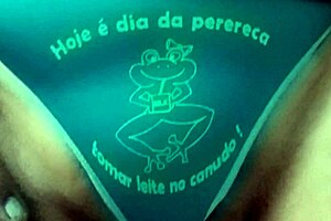 Panties with spicy phrase on big pussy 😍