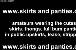 Babe Teases With Upskirt Panties