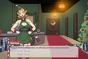 Naughty Elf Surprises Sexy Santa Wife in Xmas Game