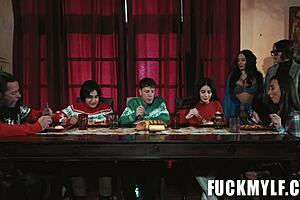 in this story, sheena ryder and whitney wright plan a present for rion king with blowjobs and big tits