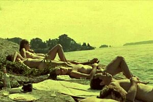 Vintage London orgy with hairy group banging