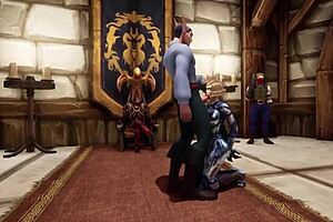Sex in the throne room - Warcraft porn parody with sexy 3d cartoons 😏
