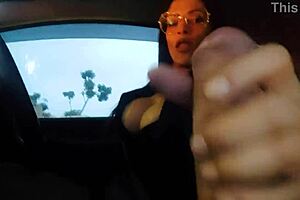 Married driver jerks off for friend while driving