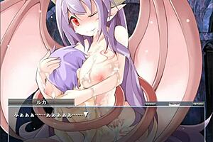 i'm alma elma with big tits playing with monster in anime game, oops hentai