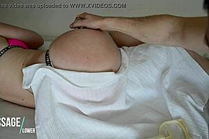 Amateur European girl gets a vacuum massage with oil on her ass