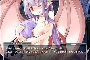 i'm alma elma with big tits playing with monster in anime game, oops hentai