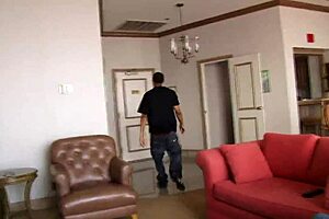 sexy redbone with big tits gets banged by her boyfriend's dad