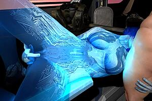 Cortana performs deepthroat blowjob on master chief