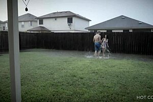 romantic homemade sex under a texas storm with latina blowjob and big ass