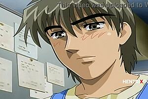 Hey, weak boy getting too much milf pussy in this hentai?