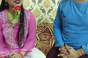 Indian Couple Celebrates Valentine with Dirty Talk and Footjob