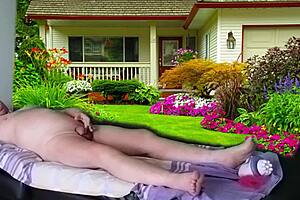 feel the intense voyeur thrill as agarabas and olpr dive into shaved pussy and big natural tits with muff diving and massage