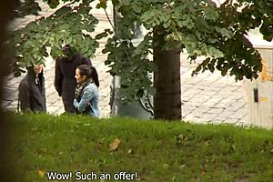 Slutty Teen Sucks Stranger's Cock On Street