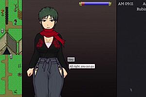 A mature milf works as border guard after war, in anime hentai with big tits and ass