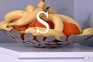 Victoria Summers seduces with her busty body, filling that shaved wet pussy with a banana?