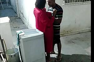 Neighbor catches me naked sweeping and forces me to suck his cock.