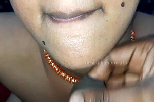 Indian caretaker gives blowjob and masturbates for her owner