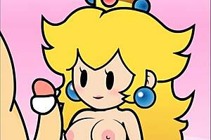 PeachyPop34's animated game of a paper peach handjob