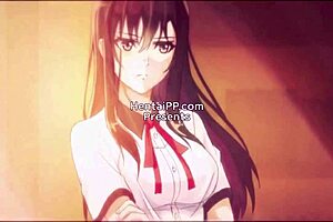 Hentai video with an animated handjob and cumshot