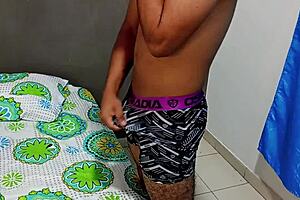 My step-sister catches me jacking off in her underwear