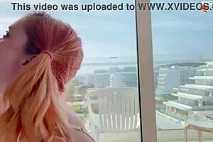 Rough doggystyle fuck for my redhead girlfriend after deepthroat blowjob and cum inside.