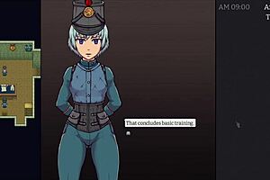 A mature milf works as border guard after war, in anime hentai with big tits and ass