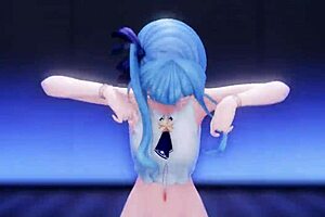 Anime babe Suisei strips and gets clothes ripped in this hot scene by Kiido