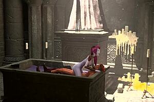 Busty Elf Dominates Man in Fight, Rewarded by His Cock in 3D Animation