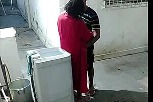 Neighbor catches me naked sweeping and forces me to suck his cock.