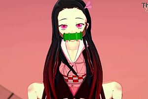 Innocent Nezuko Chan Needs to Control Her Impulses with You in Doggystyle and Missionary