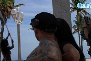 Big ass latinas ride electric trikes at public beach