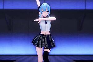 Anime babe Suisei strips and gets clothes ripped in this hot scene by Kiido