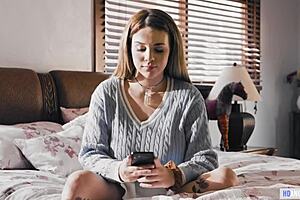 Busty lesbian chooses between two girlfriends for group sex.